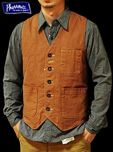 Pherrows ե 12W-P3V-DBROWN DUCK WORK VEST ֥饦å٥