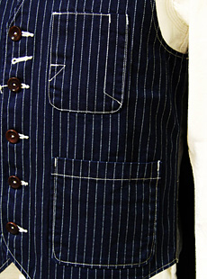 Pherrows ե 12W-P3V-WWABASH STRIPE WORK VEST Хå她ȥ饤ץ٥