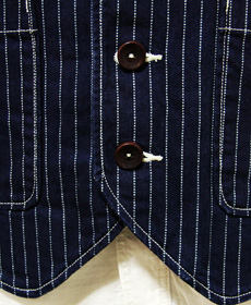 Pherrow's 12W-P3V-W/12W-P3V-D WABASH STRIPE & BROWN DUCK WORK VEST