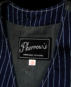 Pherrow's 12W-P3V-W/12W-P3V-D WABASH STRIPE & BROWN DUCK WORK VEST