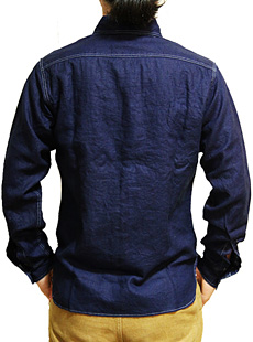 Sugar Cane Light 奬饤ȡSC25985LINEN INDIGO CANVAS WORK SHIRT ͥ󥤥ǥХ