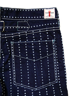 SAMURAI JEANS クナイ柄 ウォバッシュ ワークベスト L｜SAMURAI JEANS