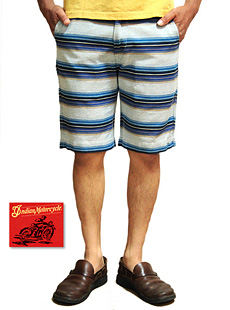 Indian MotorCycle ǥ⡼롡IM51160TWILL BORDER SHORT PANTS ͥƥ֥ܡ硼