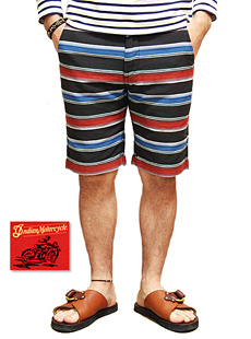 Indian MotorCycle ǥ⡼롡IM51123TWILL BORDER SHORT PANTS ͥƥ֥ܡ硼