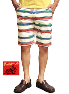 Indian MotorCycle ǥ⡼롡IM51123TWILL BORDER SHORT PANTS ͥƥ֥ܡ硼